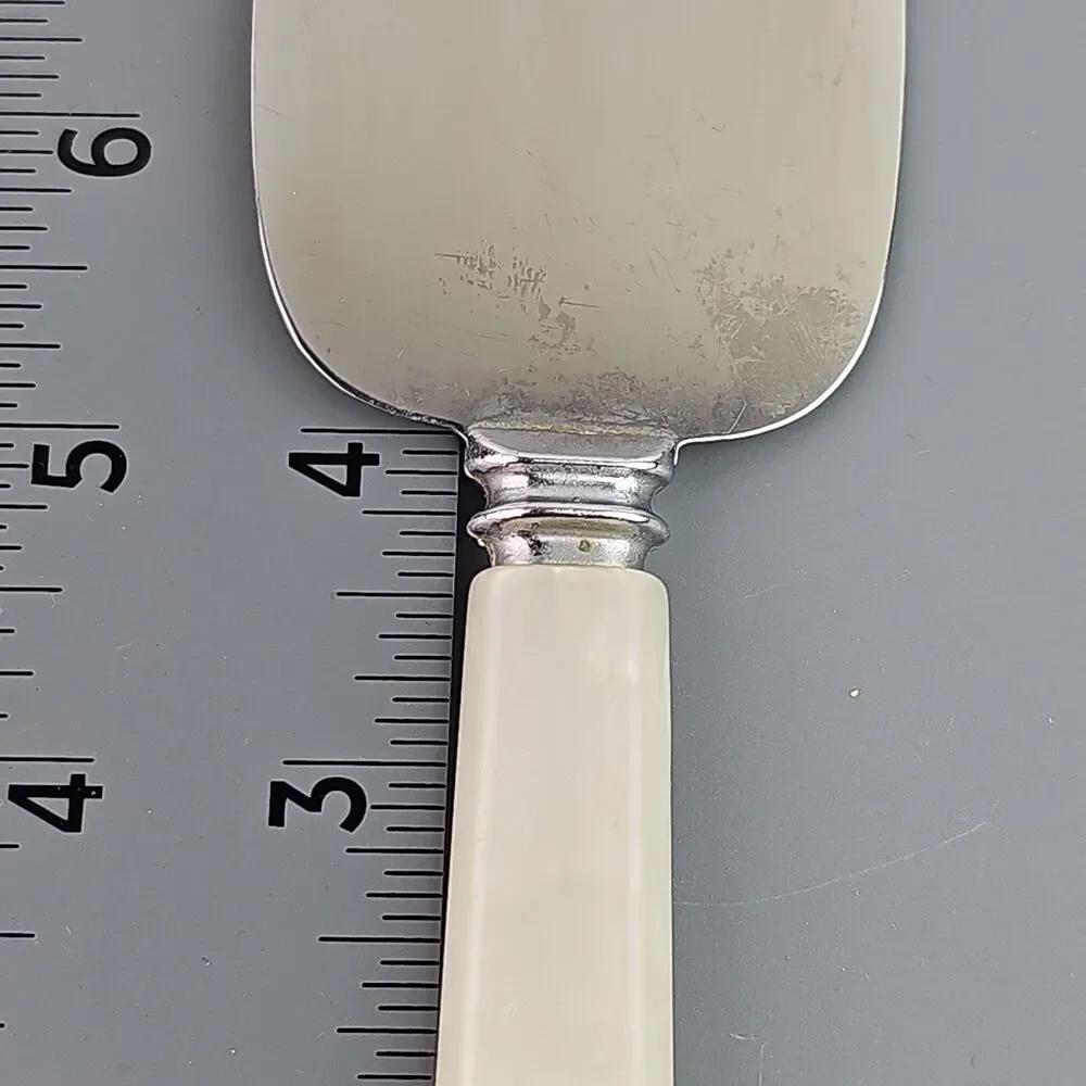Vintage Wedding Cake Server Sheffield England Pearlized Handle Stainless Steel